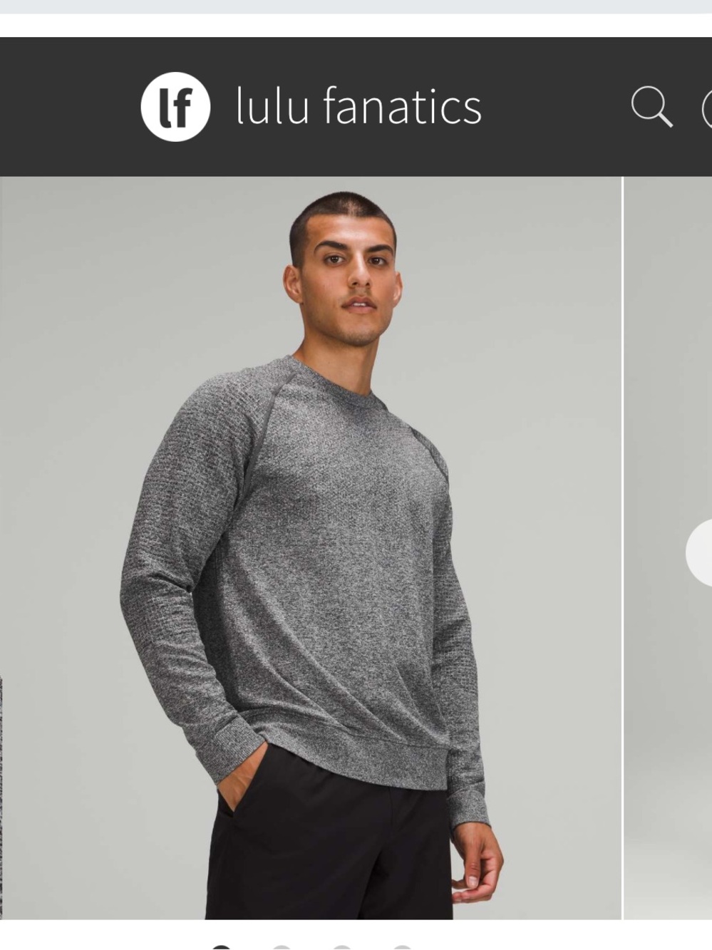 Men’s Lululemon Engineered Warmth Crew Sweatshirt Sz XXL Black Grey White